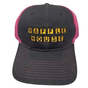Waffle House Trucker Hat Snapback Gray Pink Mesh Employee Work Adjustable Unisex